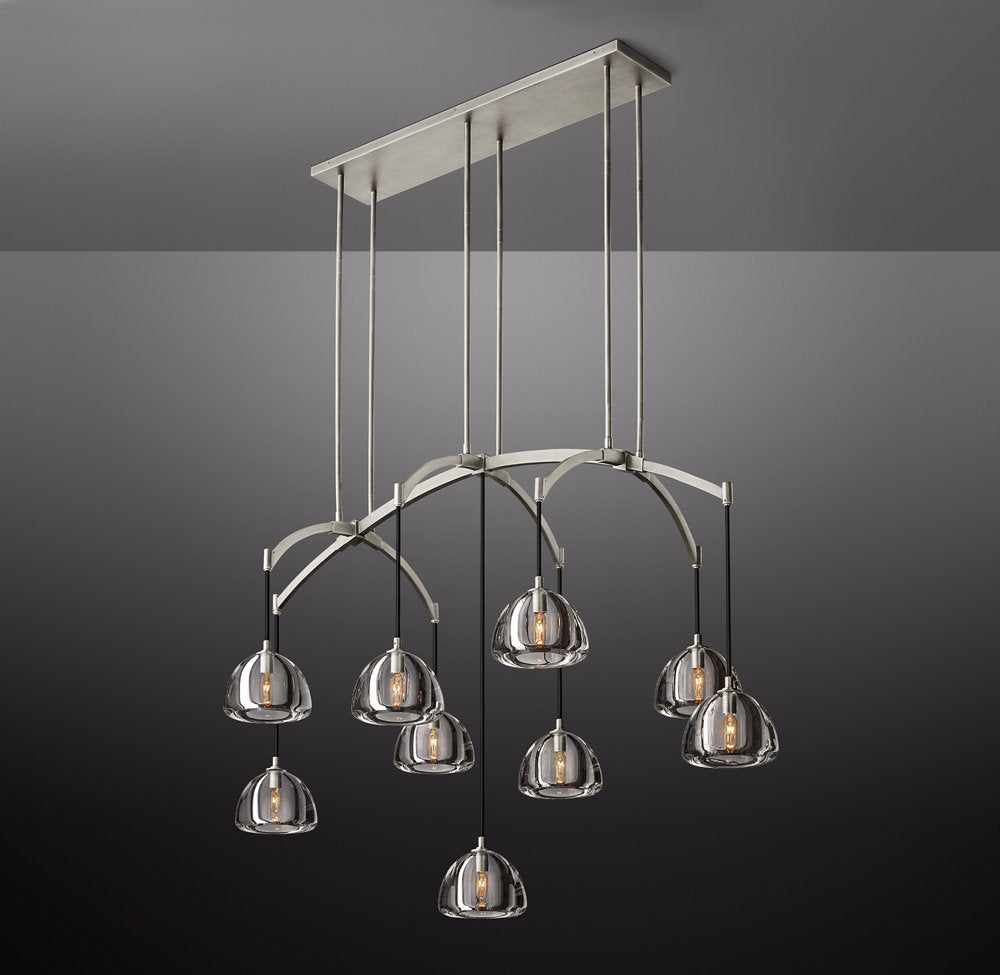 Hemisphere Rectangular Linear Chandelier 54" by Cityfurn