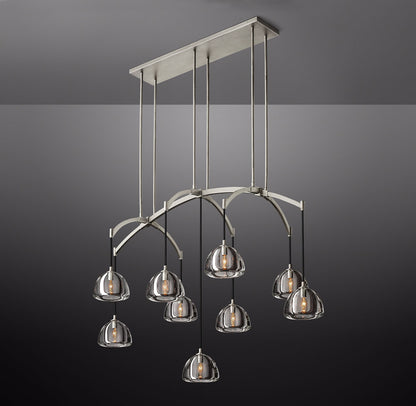 Hemisphere Rectangular Linear Chandelier 54" by Cityfurn