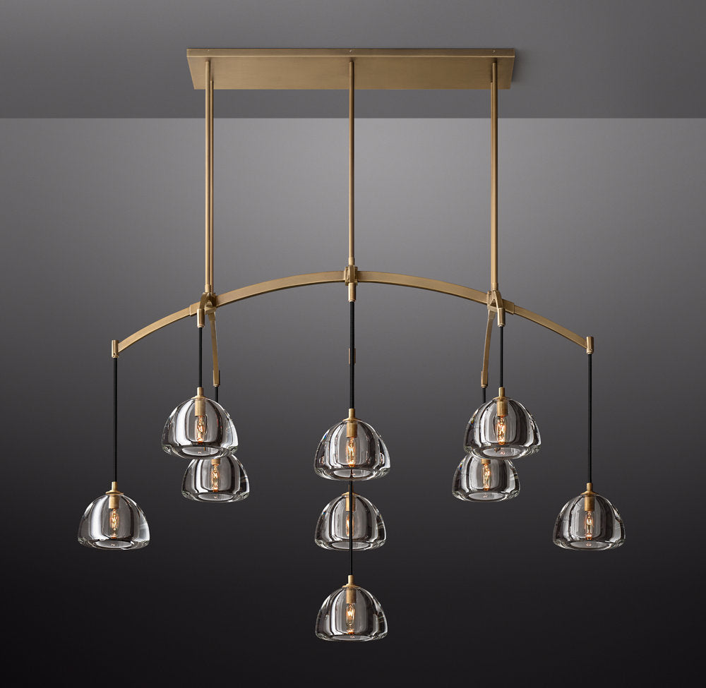 Hemisphere Rectangular Linear Chandelier 54" by Cityfurn