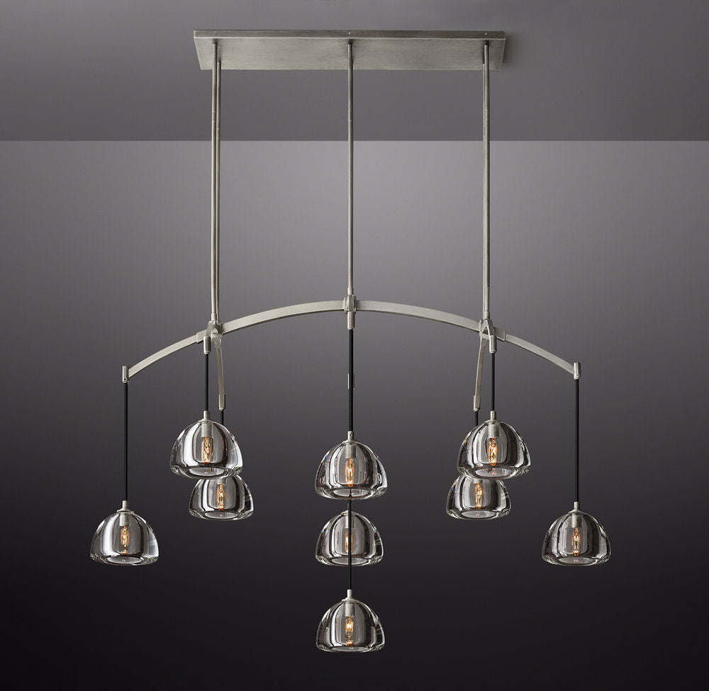 Hemisphere Rectangular Linear Chandelier 54" by Cityfurn