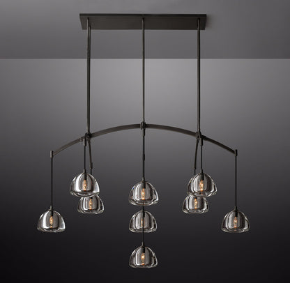 Hemisphere Rectangular Linear Chandelier 54" by Cityfurn