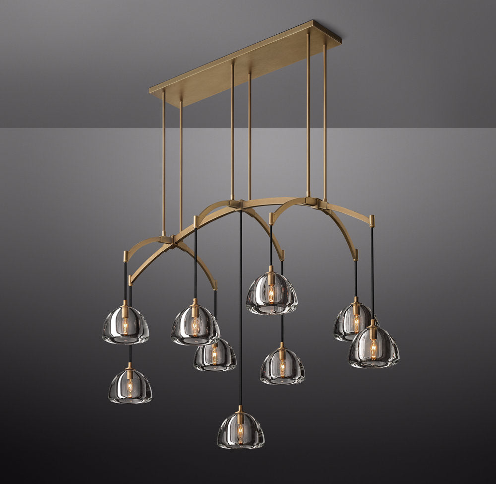 Hemisphere Rectangular Linear Chandelier 54" by Cityfurn