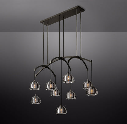 Hemisphere Rectangular Linear Chandelier 54" by Cityfurn