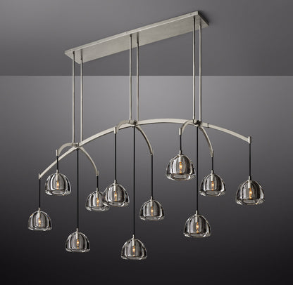 Hemisphere Rectangular Linear Chandelier 72" by Cityfurn