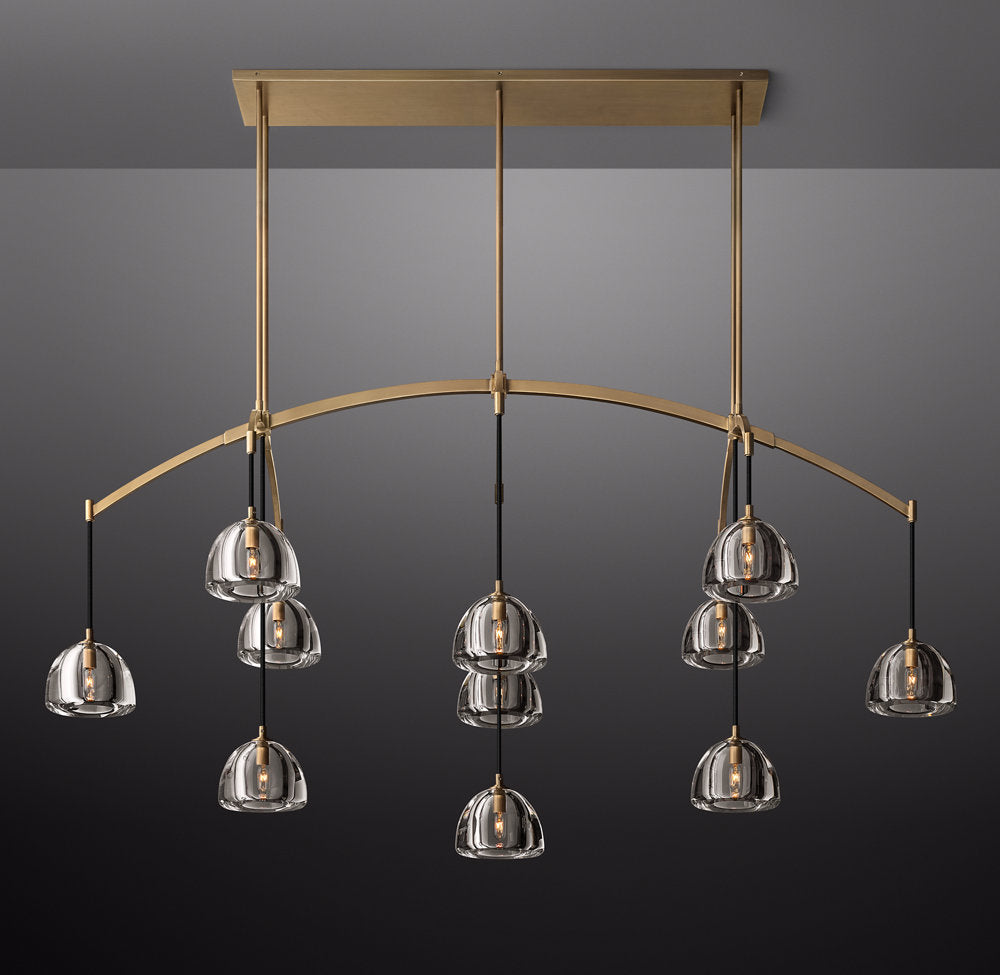 Hemisphere Rectangular Linear Chandelier 72" by Cityfurn