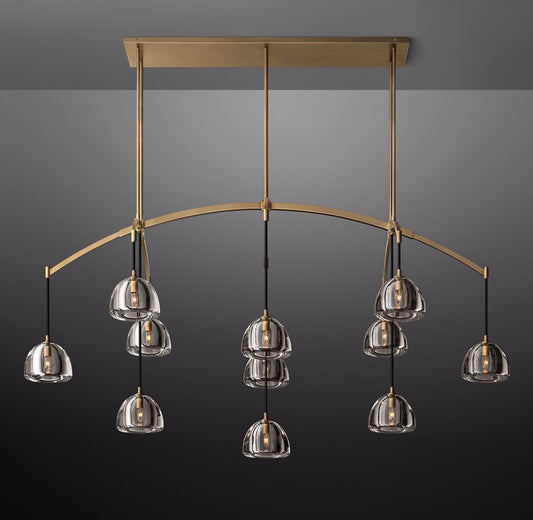 Hemisphere Rectangular Linear Chandelier 72" by Cityfurn