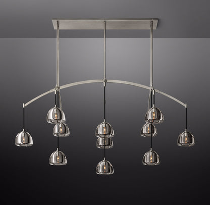 Hemisphere Rectangular Linear Chandelier 72" by Cityfurn