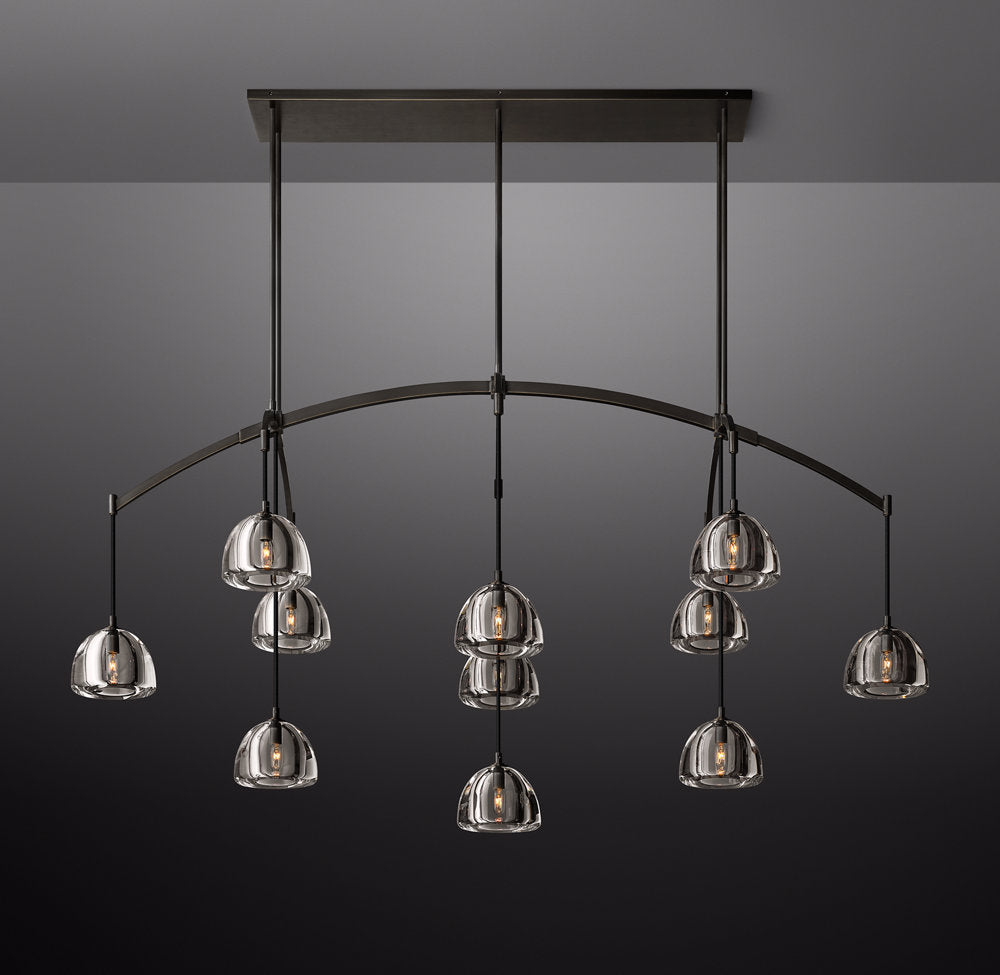 Hemisphere Rectangular Linear Chandelier 72" by Cityfurn