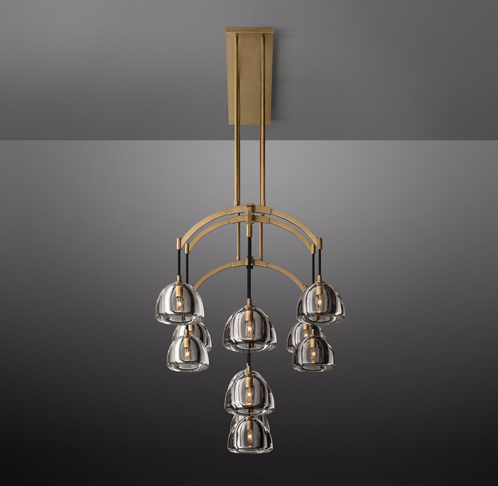 Hemisphere Rectangular Linear Chandelier 72" by Cityfurn