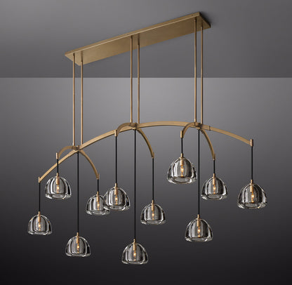 Hemisphere Rectangular Linear Chandelier 72" by Cityfurn