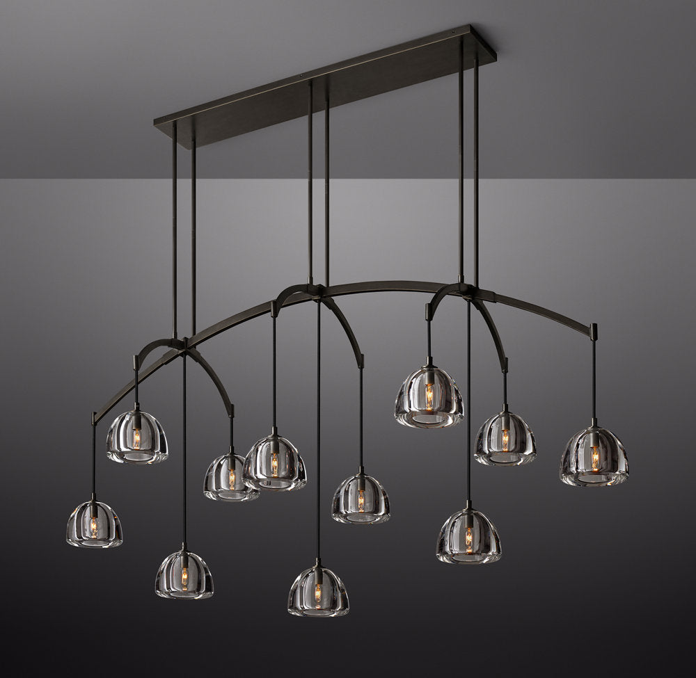 Hemisphere Rectangular Linear Chandelier 72" by Cityfurn