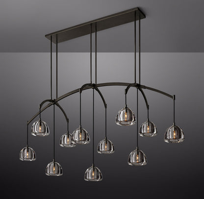 Hemisphere Rectangular Linear Chandelier 72" by Cityfurn