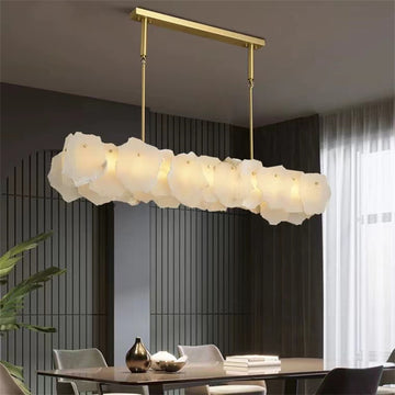 Alanbaster Flakes Linear Chandelier -Rod