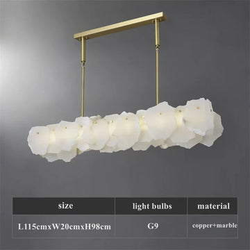 Alanbaster Flakes Linear Chandelier -Rod