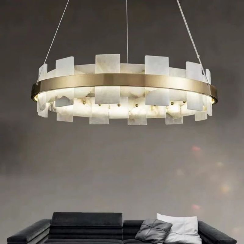 Alanbaster Flakes Round/Oval Chandelier