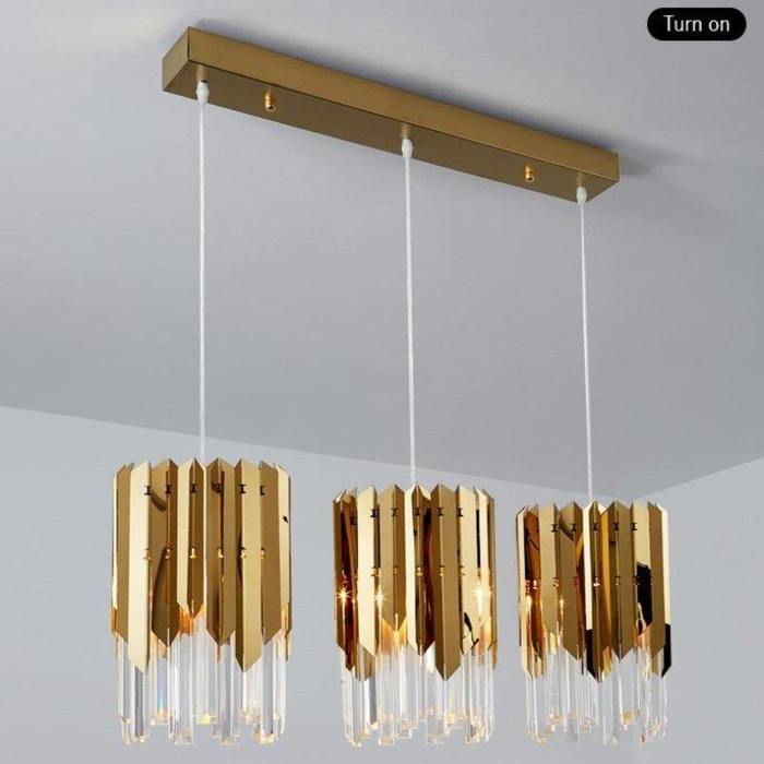 April Gold Plated Crystal Pendant Light