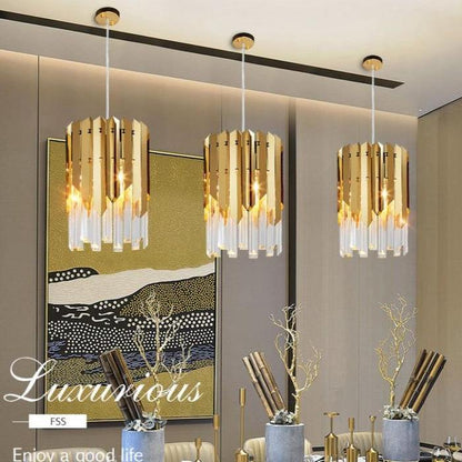 April Gold Plated Crystal Pendant Light