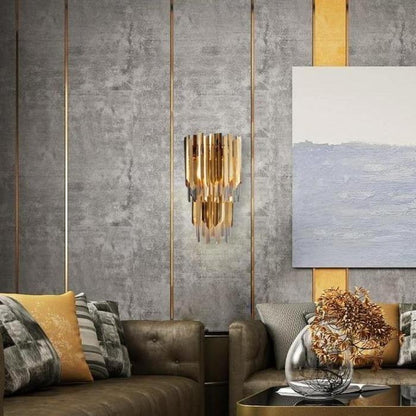 April Gold Plated Crystal Wall Sconce