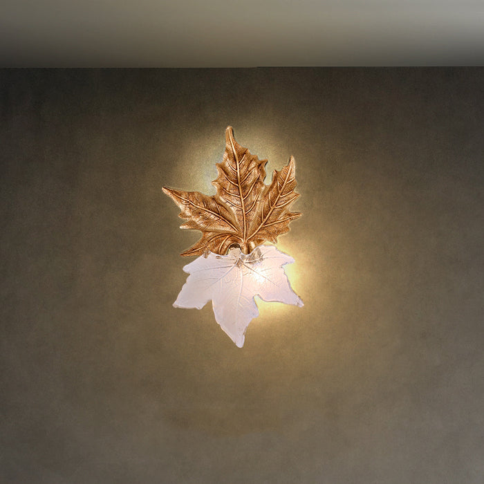 Maple Leaf Brass Wall Sconces