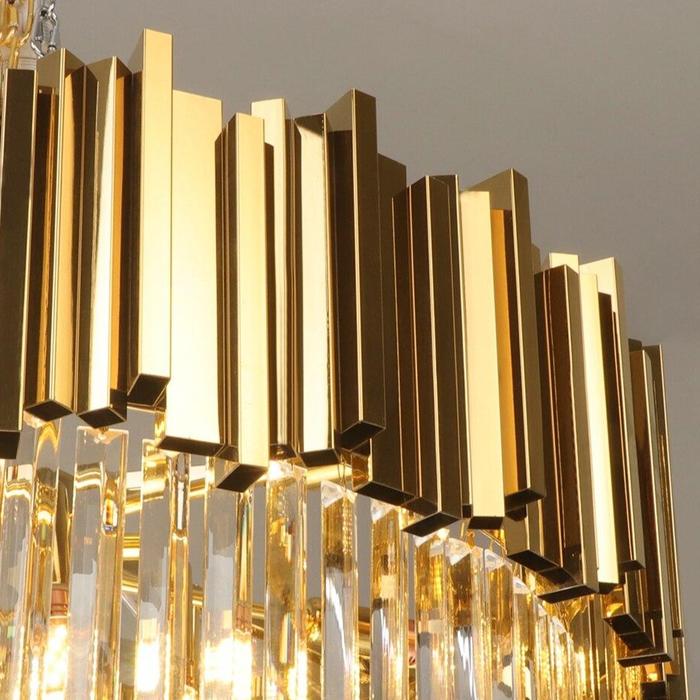 Enoch Three Tier Gold Plated Crystal Chandelier