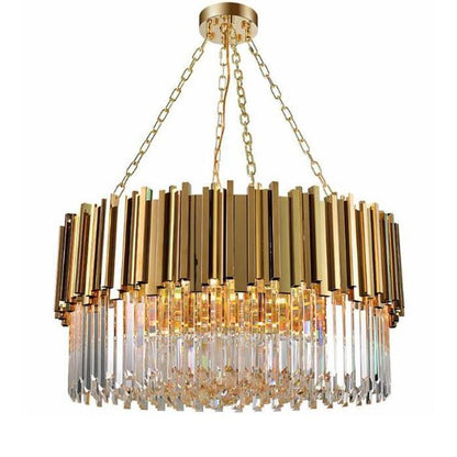 Enoch Gold Plated Round Crystal Chandelier