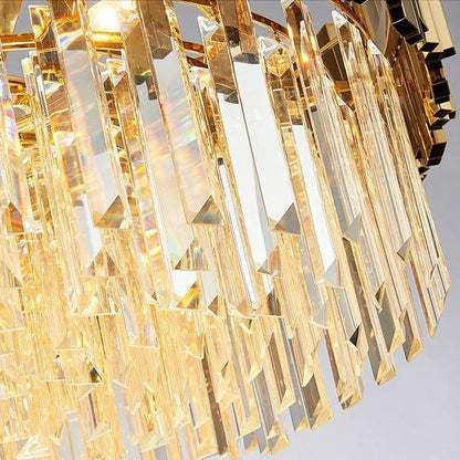 Enoch Gold Plated Round Crystal Chandelier