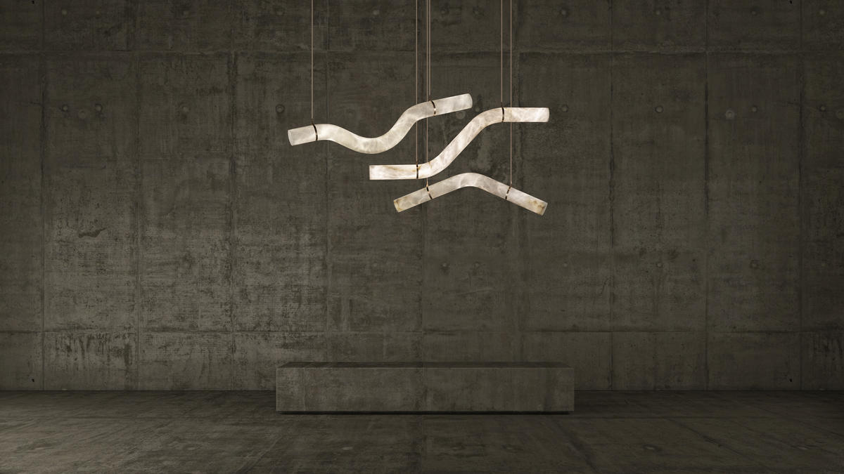 Alanbaster Curved Chandelier