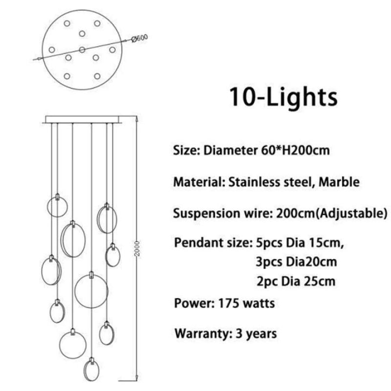 Alanbaster Long Staircase Chandelier 5 styles