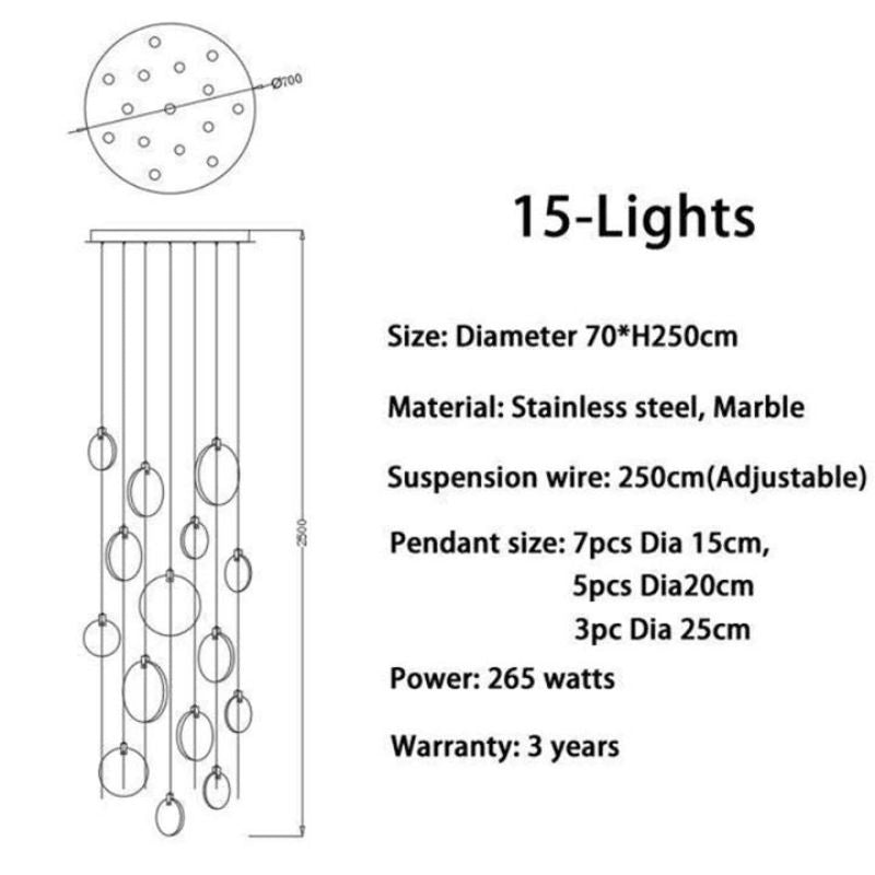 Alanbaster Long Staircase Chandelier 5 styles