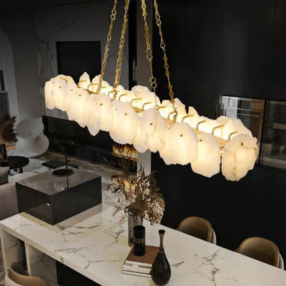 Alanbaster Flakes Linear Chandelier- Chain