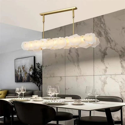 Alanbaster Flakes Linear Chandelier -Rod