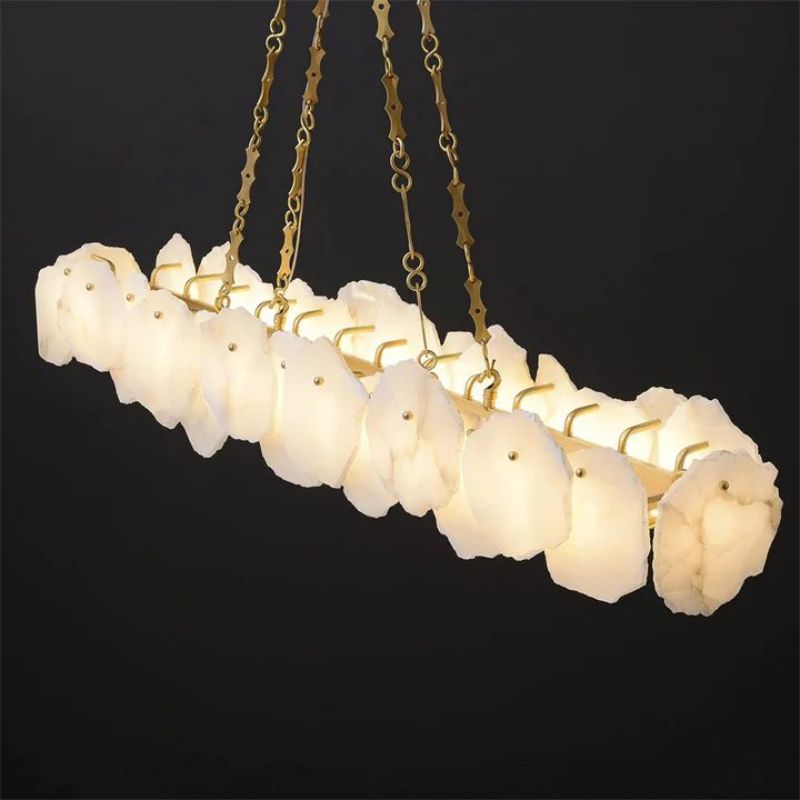 Alanbaster Flakes Linear Chandelier- Chain