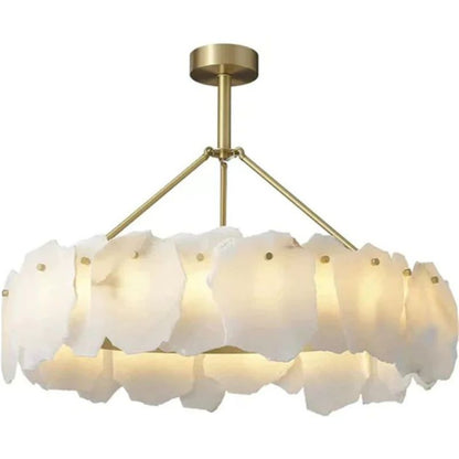 Alanbaster Flakes Round Chandelier -Rod