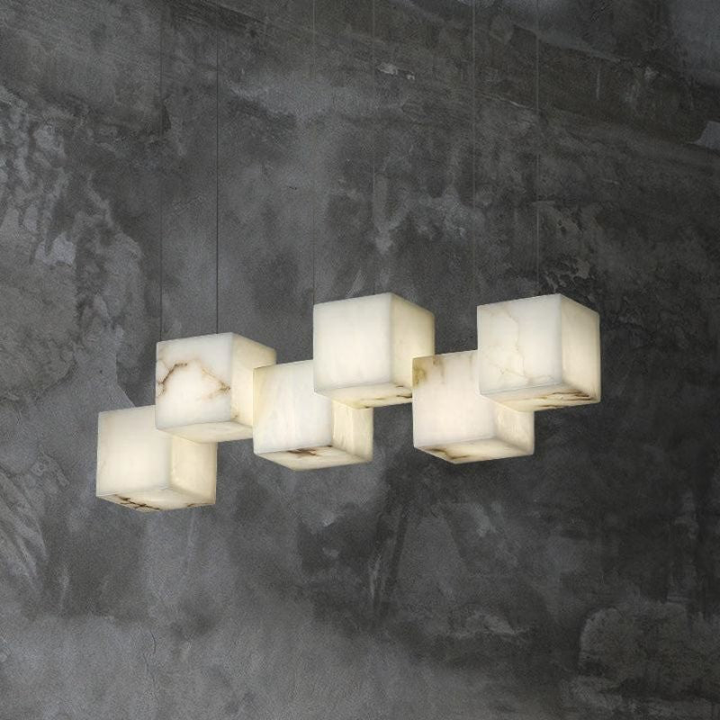 Alanbaster Cubic Linear Chandelier