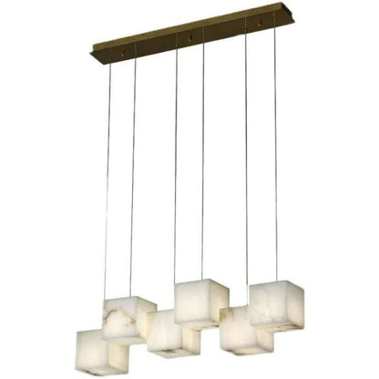 Alanbaster Cubic Linear Chandelier