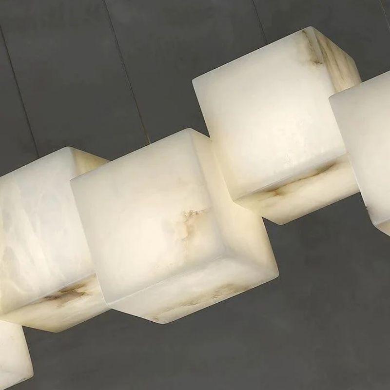 Alanbaster Cubic Linear Chandelier