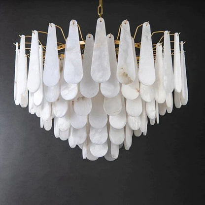 Alanbaster Feathery Chandelier 21.7" D 31.5" D