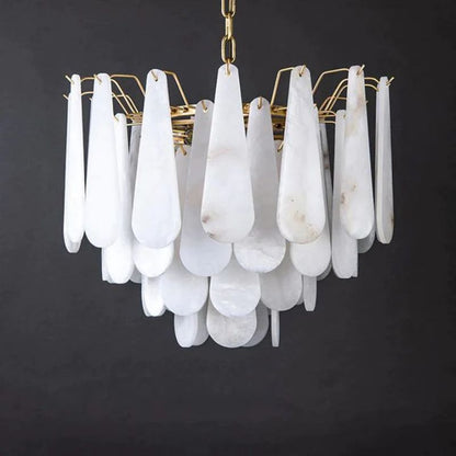 Alanbaster Feathery Chandelier 21.7" D 31.5" D