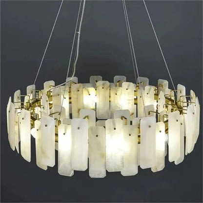 Alanbaster Flakes Round Chandelier