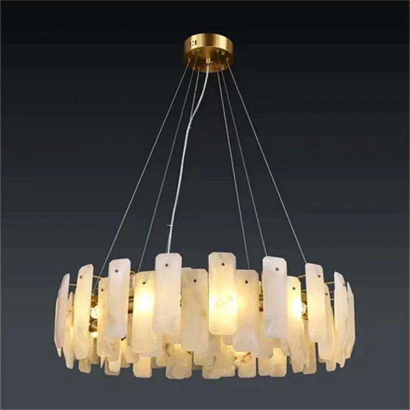 Alanbaster Flakes Round Chandelier