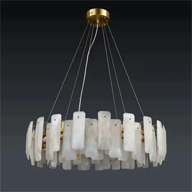 Alanbaster Flakes Round Chandelier