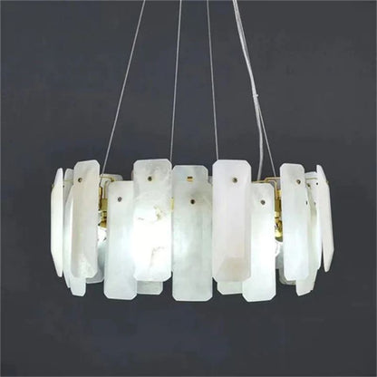 Alanbaster Flakes Round Chandelier